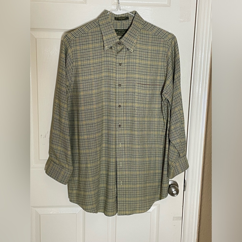 Charles F. Orvis Signature Collection Cotton, Wool Blend Herringbone Plaid Large - Picture 7 of 12